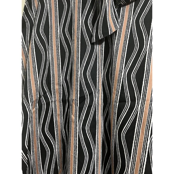 Ann Taylor Skirt Womens Size 6 Black Tan Stripe Cotton Lined Maxi Length - Picture 3 of 7